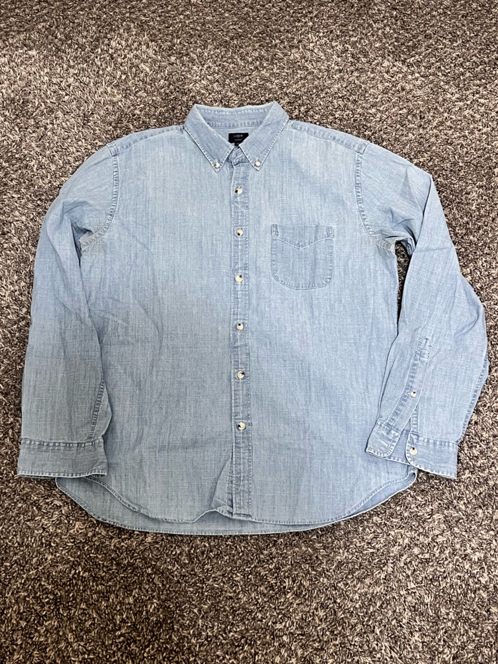 J. Crew Light Blue Chambray Button‑Down Shirt